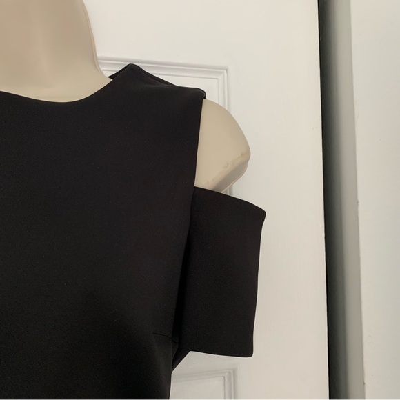 Calvin Klein Peekaboo Shoulder Midi Black Dress - Picture 2 of 12